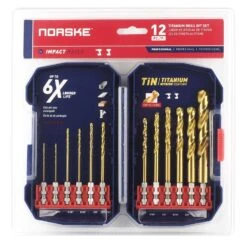 Norske Titanium HSS Drill Bit Set Hex Shank 12 Pc