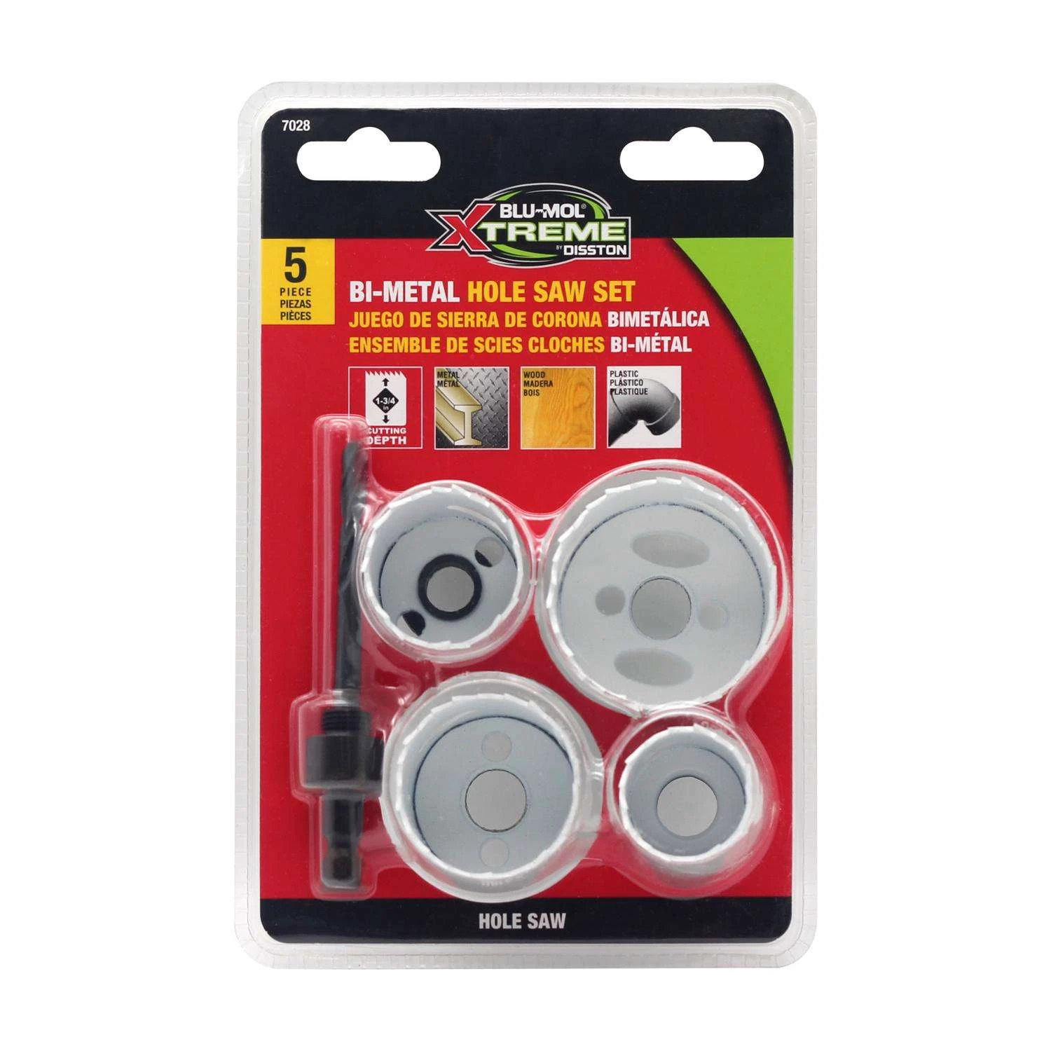 Blu-Mol Xtreme Bi-Metal Hole Saw Set 5 Pc 1 Blu-Mol Xtreme Bi-Metal Hole Saw Set 5 Pc