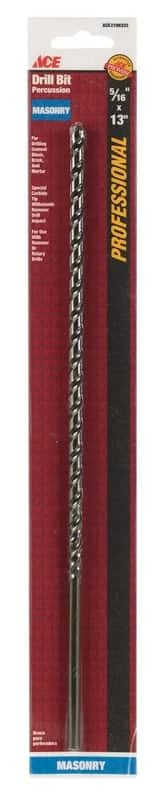 Ace 5/16 In. X 13 In. L Carbide Percussion Drill Bit Straight Shank 1 Pc