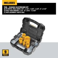 DeWalt Assorted In. Bi-Metal Electrician's Hole Saw Kit 9 Pc -Irwins Zone 4183ea22 4170 4929 aa45 b761bfa84531