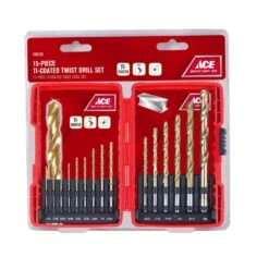 Ace High Speed Steel Drill Bit Set Round Shank 15 Pc