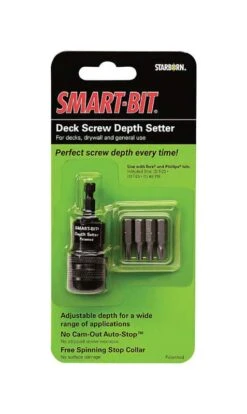 Starborn Smart-Bit Stainless Steel Screw Depth Setter Kit Hex Shank 6 Pc