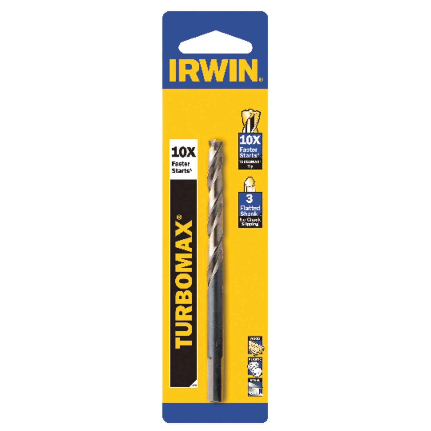 Irwin Turbomax 7/16 In. X 5-1/2 In. L High Speed Steel Drill Bit Straight Shank 1 Pc 1 Irwin Turbomax 7/16 In. X 5-1/2 In. L High Speed Steel Drill Bit Straight Shank 1 Pc