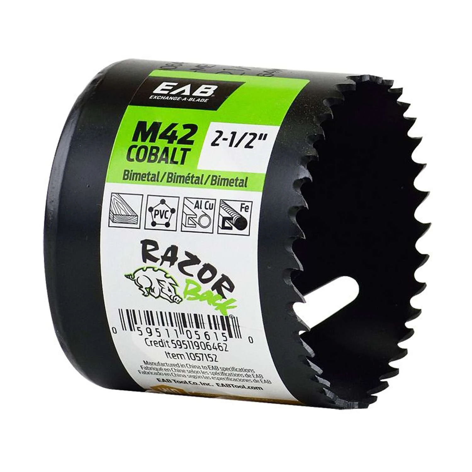 Exchange-A-Blade 2-1/2 In. Cobalt Bi-Metal High Speed Steel Industrial Hole Saw 1 Pk 1 Exchange-A-Blade 2-1/2 In. Cobalt Bi-Metal High Speed Steel Industrial Hole Saw 1 Pk