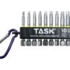 Task Tools Torx 2 In. L Carabiner Bit Clip Steel 10 Pc