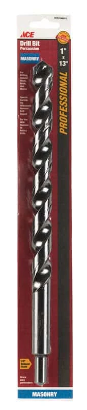 Ace 1 In. X 13 In. L Carbide Percussion Drill Bit Straight Shank 1 Pc